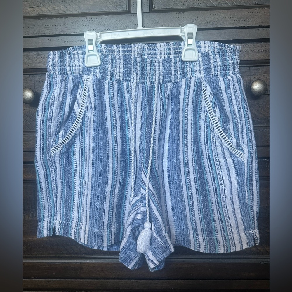 Briggs High Waist Blue Striped Shorts